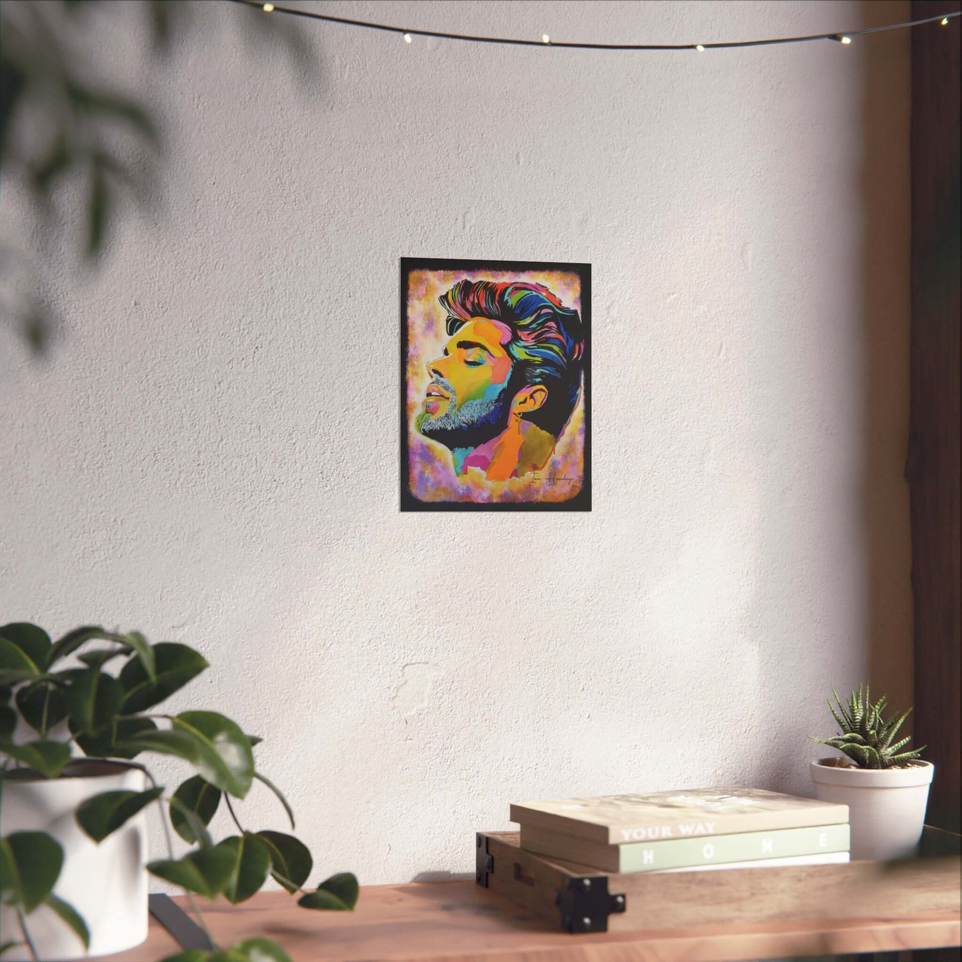 Tropicana Soul by PopDragon Art – Limited Edition Print, George Michael inspired, bold textured pop art
