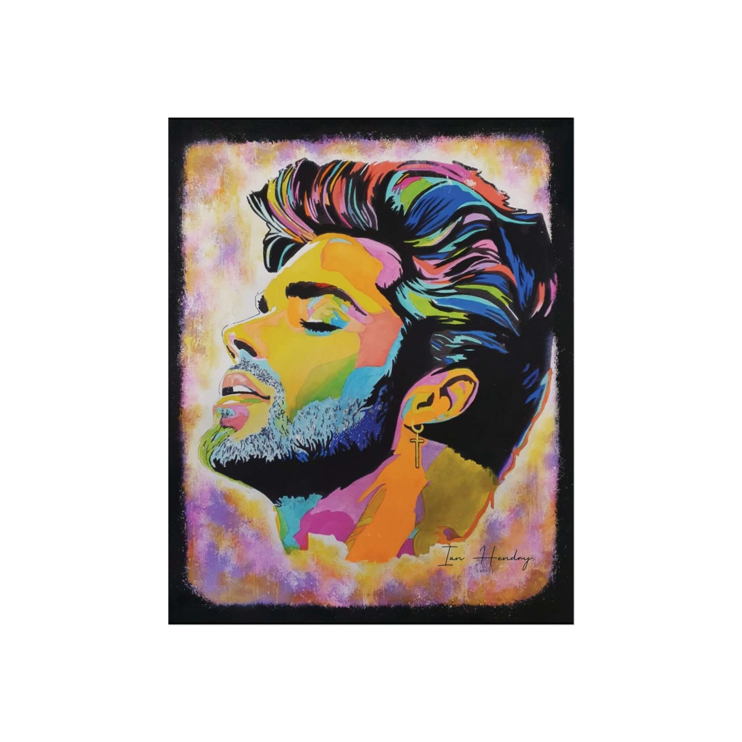 Tropicana Soul by PopDragon Art – Limited Edition Print, George Michael inspired, bold textured pop art
