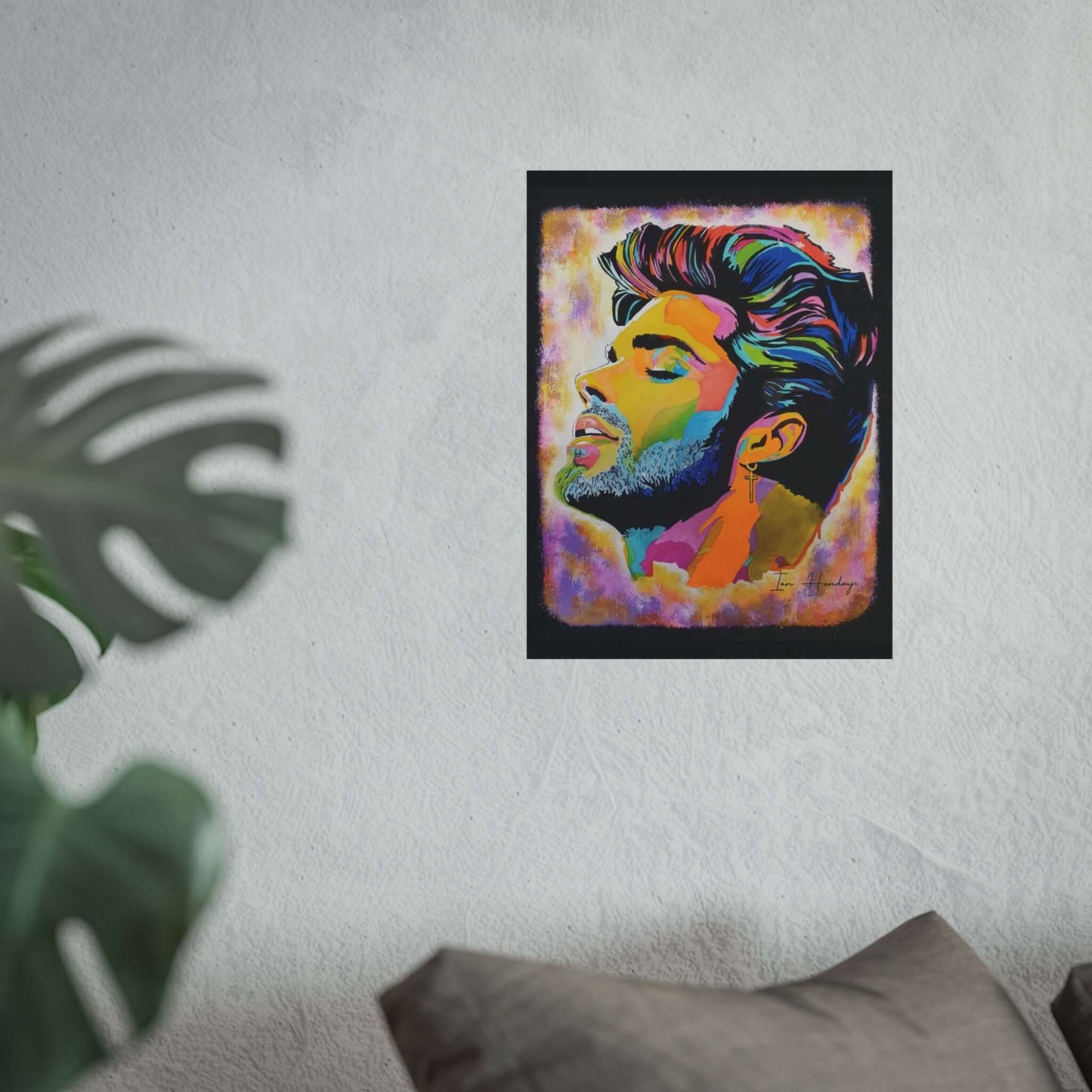 Tropicana Soul by PopDragon Art – Limited Edition Print, George Michael inspired, bold textured pop art
