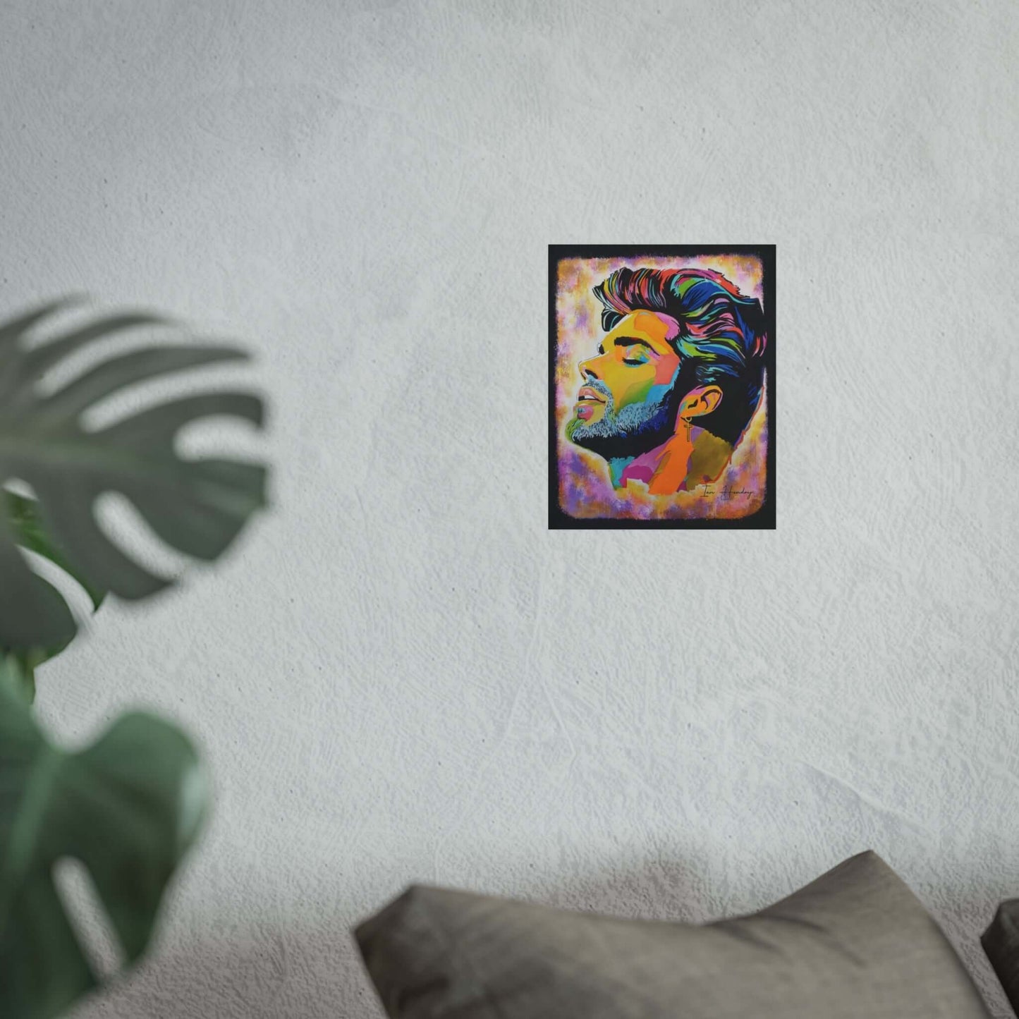 Tropicana Soul by PopDragon Art – Limited Edition Print, George Michael inspired, bold textured pop art
