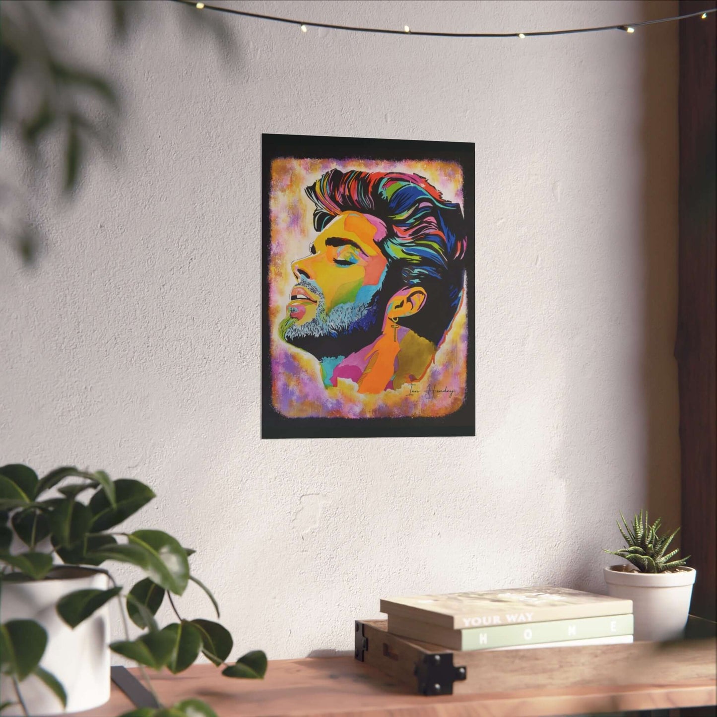 Tropicana Soul by PopDragon Art – Limited Edition Print, George Michael inspired, bold textured pop art

