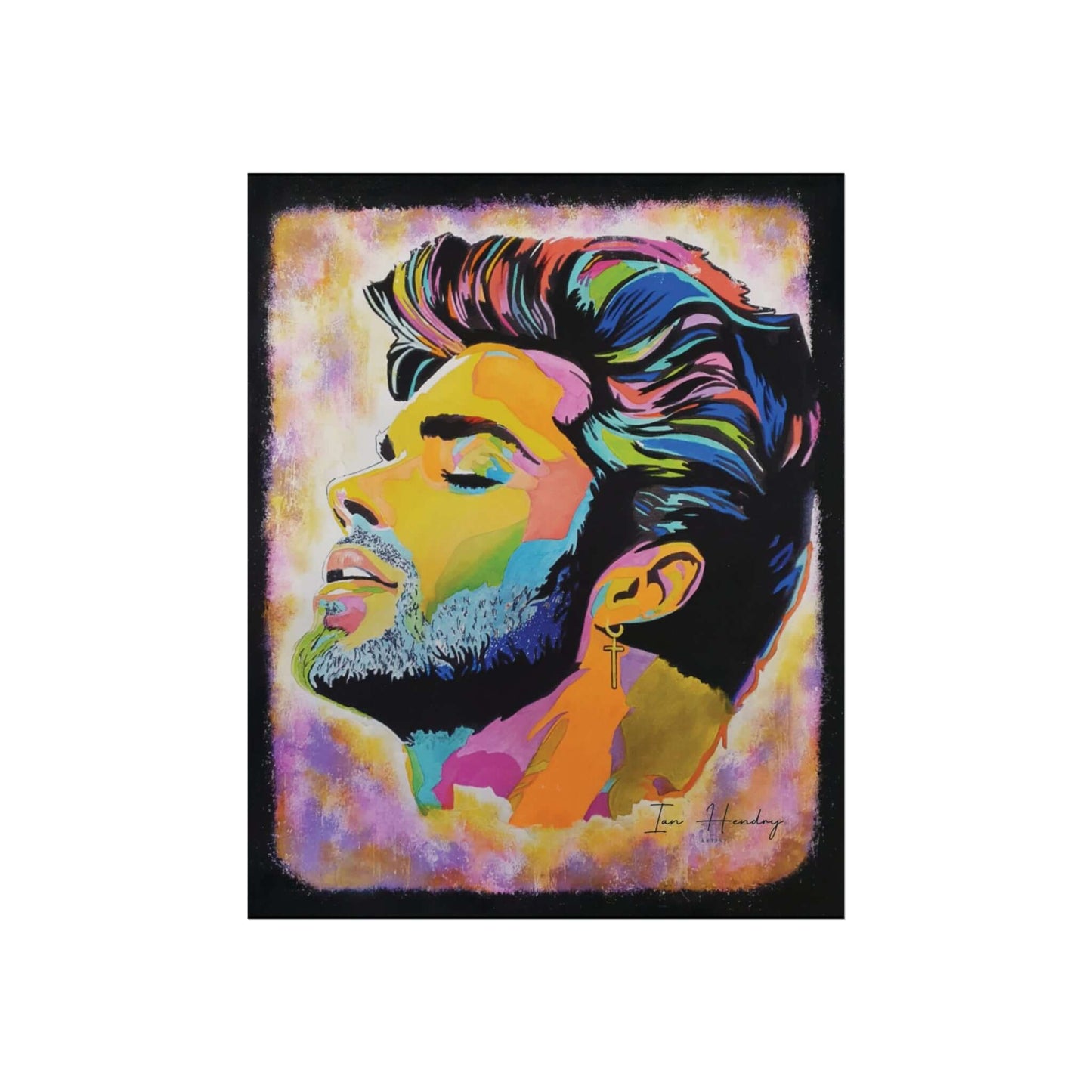 Tropicana Soul by PopDragon Art – Limited Edition Print, George Michael inspired, bold textured pop art
