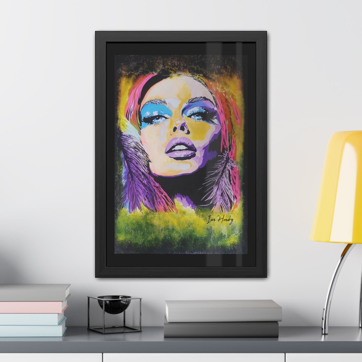 Pop Icon in Colour - Limited Edition Fine Art Print (Signed by Artist Painter) Framed| Popdragon Art